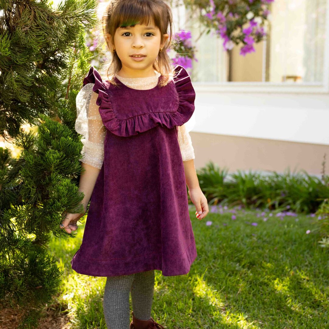 VESTIDO FLOSSY VELUDO ROXO