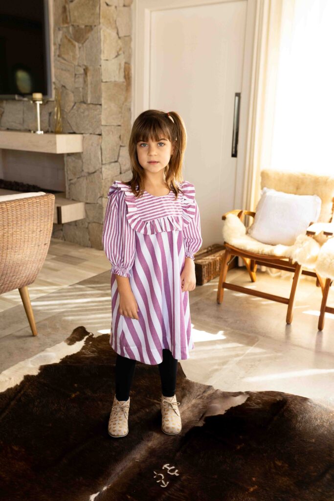 Vestido Flossy Listrado Roxo