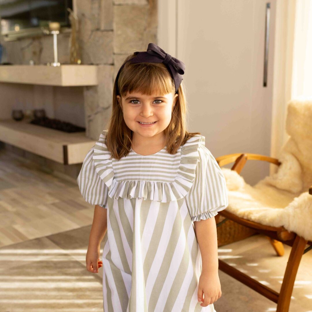 Vestido Flossy Listrado Verde