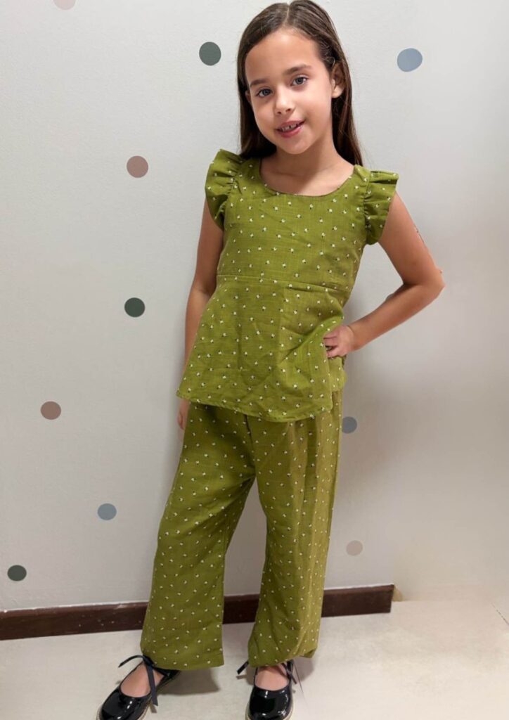 Conjunto calça e blusa Verde Floral