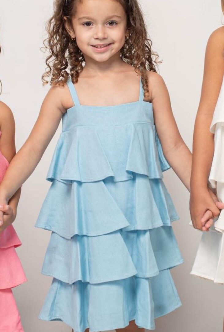 VESTIDO JASMIM AZUL COLEÇÃO JARDIM