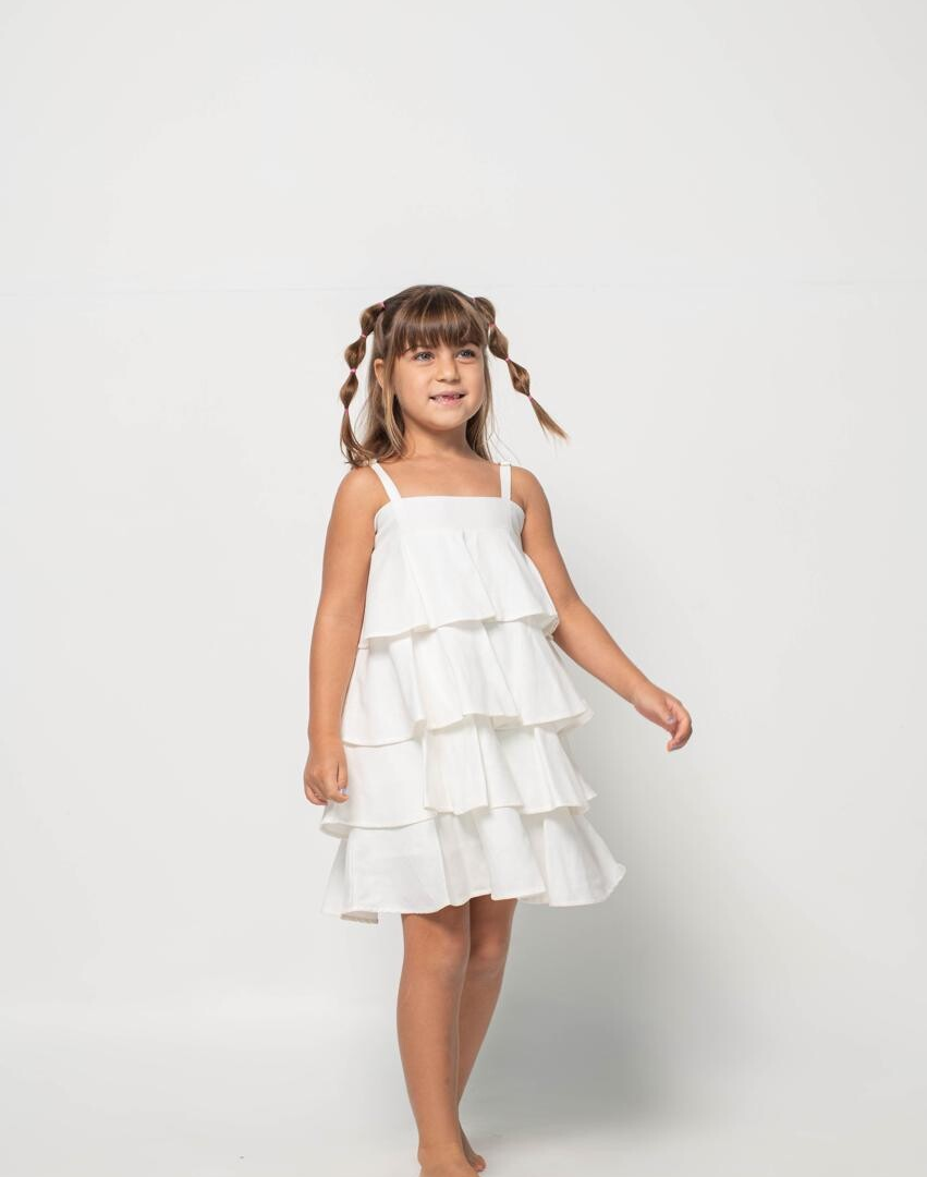 VESTIDO JASMIM OFF-WHITE COLEÇÃO JARDIM